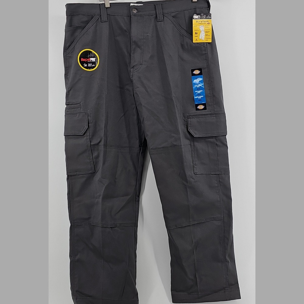 Dickies Mens DuraTech Ranger Pant Cotton Blend Gray 38x30 RepelPRO Work Cargo